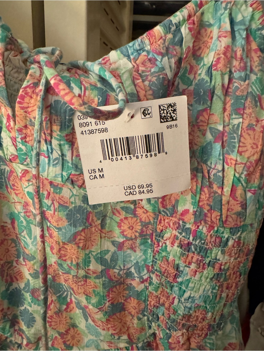 American Eagle Floral Tiered Spaghetti-Strap Midi Dress - Picture 4 of 5